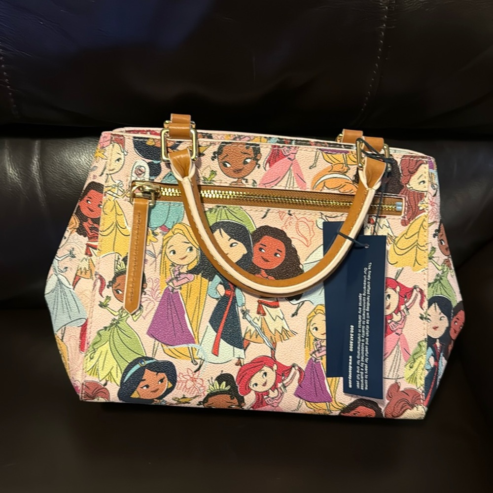 Dooney & Bourke Disney Moana Kakamora Leather Bucket Drawstring Bag Purse NWT